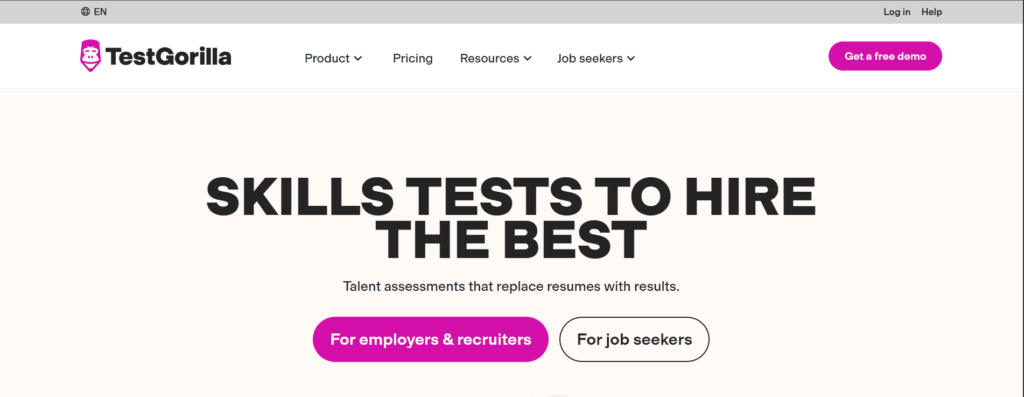 testgorilla dashboard